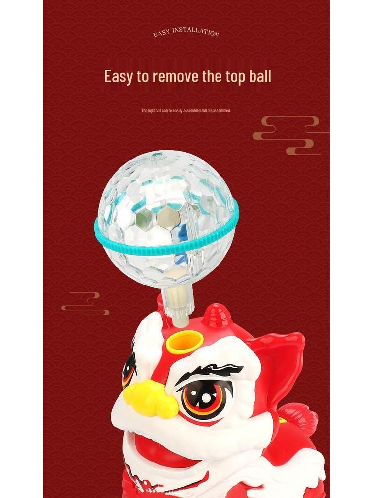 Electric Dancing Lion with Rotating Lights & Music - Toy for Kids | National Trend Lion Dance Birthday Gift