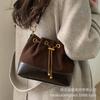 Frosted retro small bag women's autumn and winter 2025 new trendy messenger bag this year popular shoulder underarm bag bucket bag