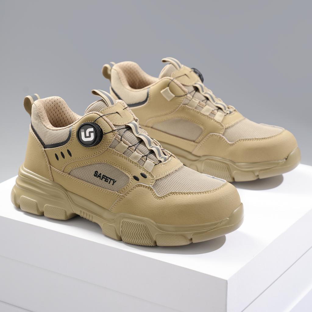 New Rotating Button Men Boots Anti-smash Anti Puncture Safety Shoes Men Work Boots Steel Toe Shoes Security Indestructible Shoes