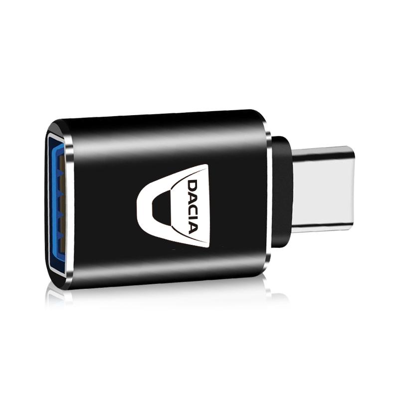 1Pcs Car Charging Adapter Type-C To USB Converter Car Accessories For Renault Dacia Megane 2 3 Duster Logan Clio 4 Laguna Sandero Scenic