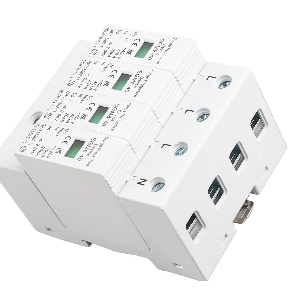 Low-voltage Protector Arrester Device 4P 20KA-40KA House Surge Din Rail for Thunder Protection Tools