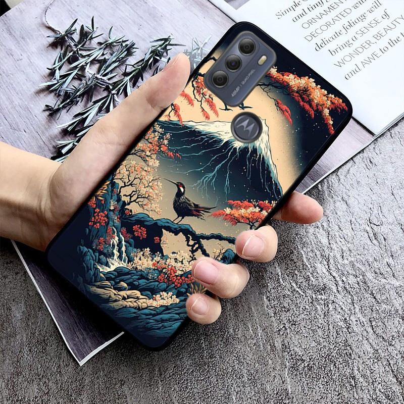 Japanese Mount Fuji Landscape Phone Case For Moto E32 E32S E20 E40 E7 Plus Edge 40 30 Ultra Neo 20 Lite G13 G9Plus GPure GStylus