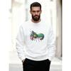 Men's Colorful Mantis Shrimp Pattern Casual Crew Neck Sweatshirt