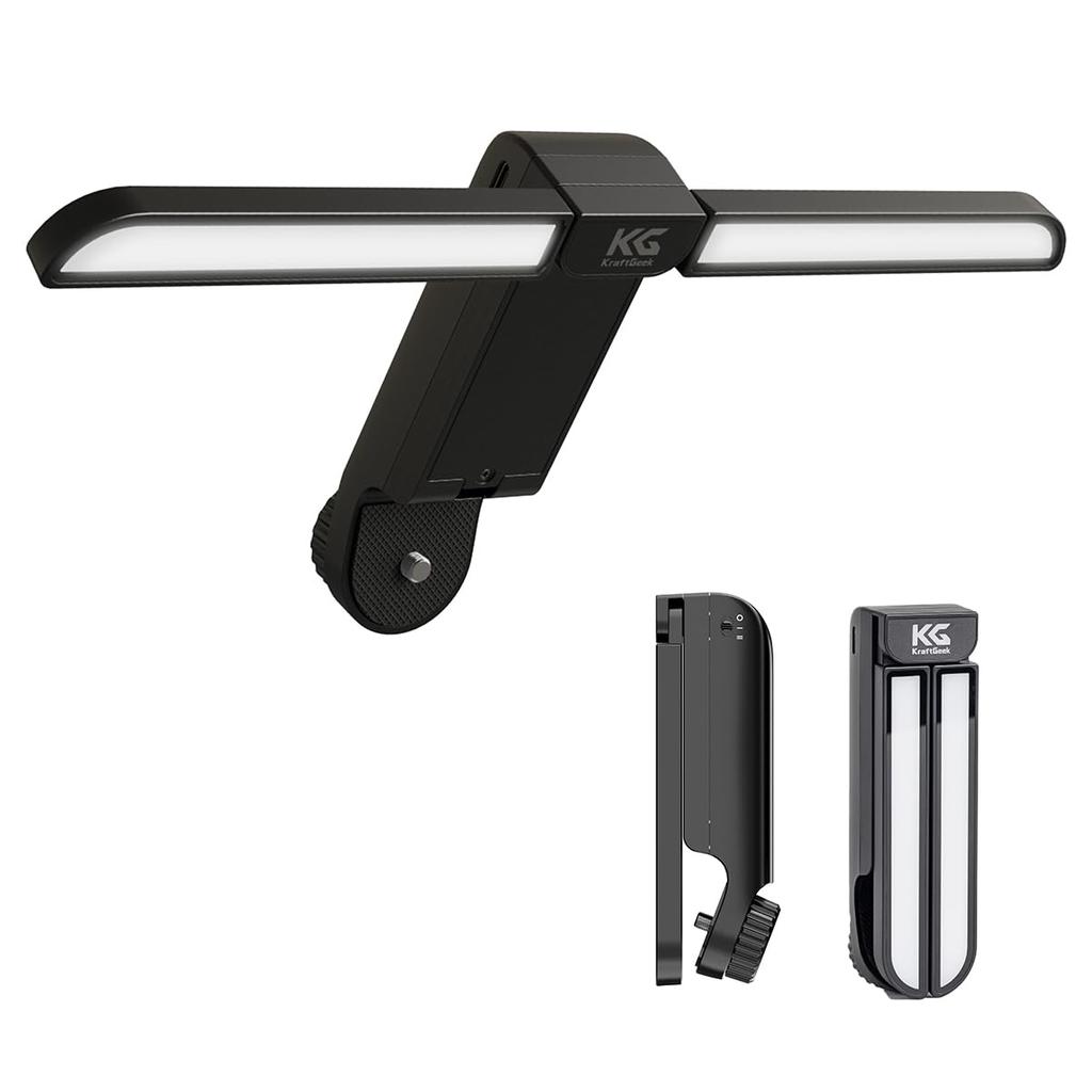 KraftGeek Music Stand Light Compatible with KraftGeek Bravo Music Stands  2-Level Dimming  14" Screw Mount Adapter  Black