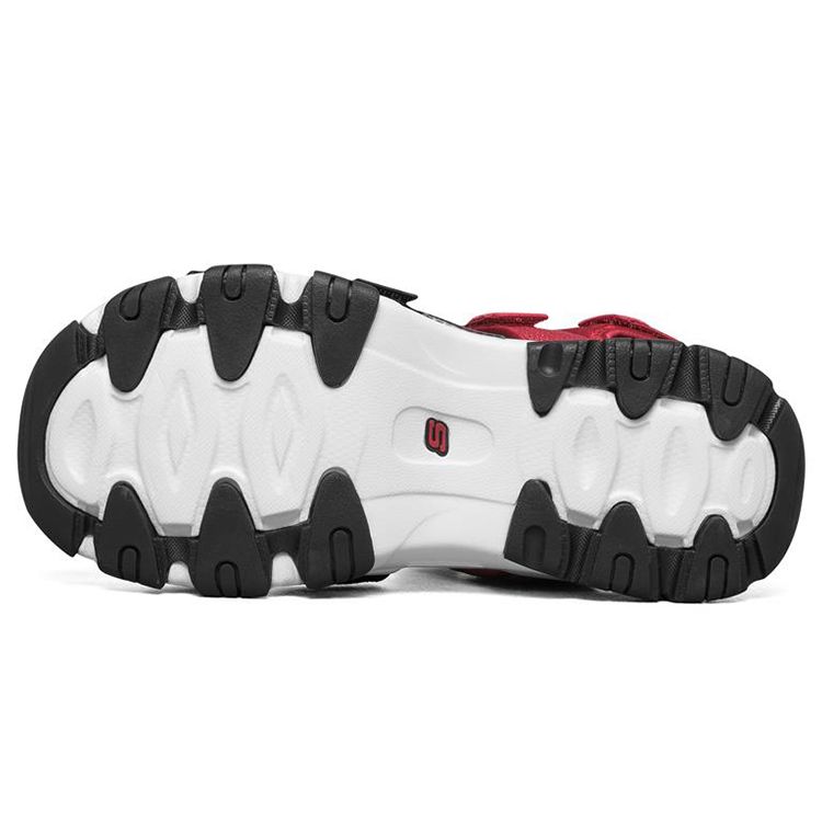 Skechers DLites 2.0 Mesh Comfortable Beach Sandals Women Sandals Black White Red 66666284-BKRD