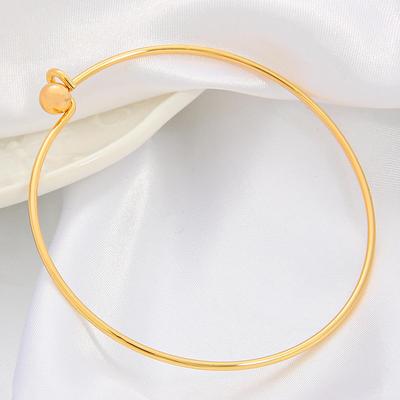 Copper Round Aperture Charm Ready-Made Bracelet Base for DIY Jewelry