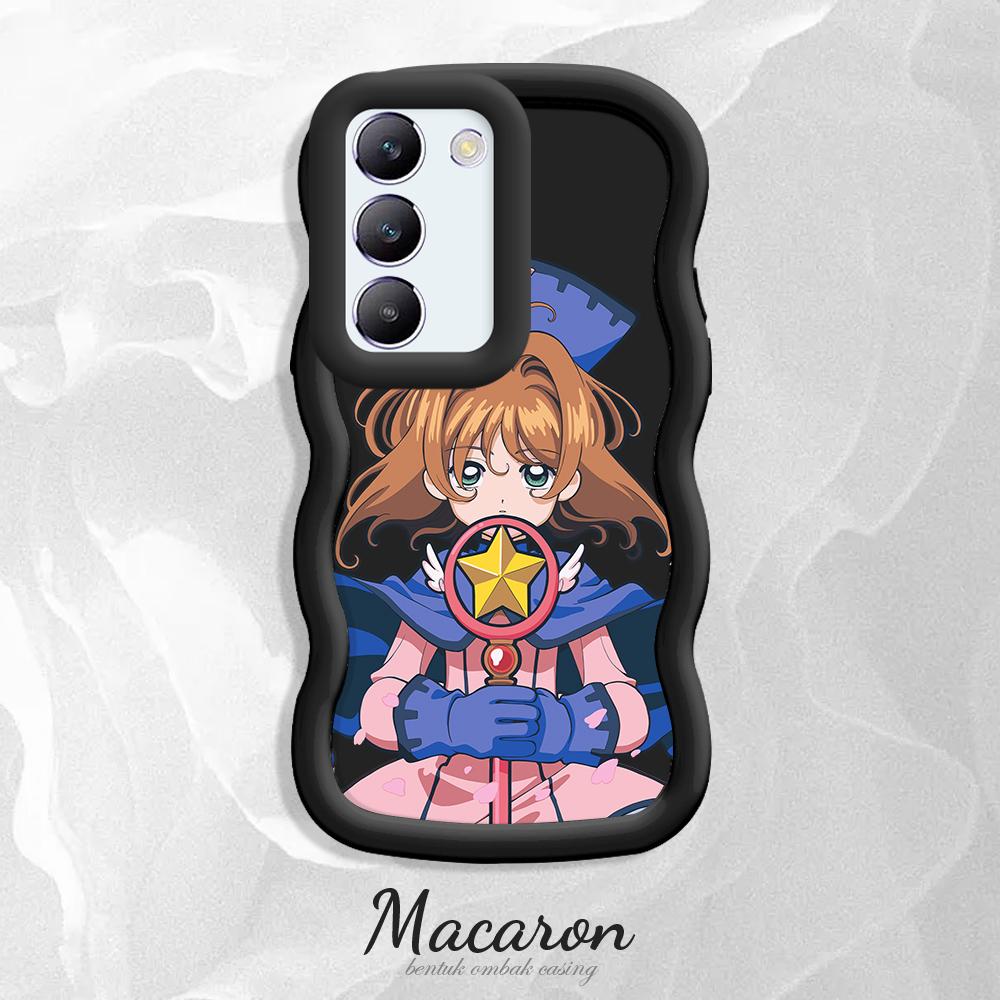 

Окрашенный узор Big Wave Edge Мягкий силиконовый материал Macaron чехол для телефона противоударный защитный резиновый чехол для OnePlus Vivo Motorola Moto Vivo V30 Pro 5G чёрный