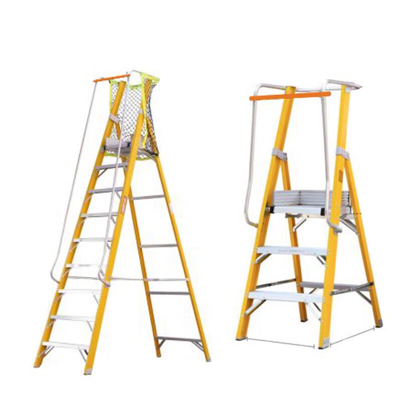 E'langyan Insulated Fiberglass Folding Platform Ladder