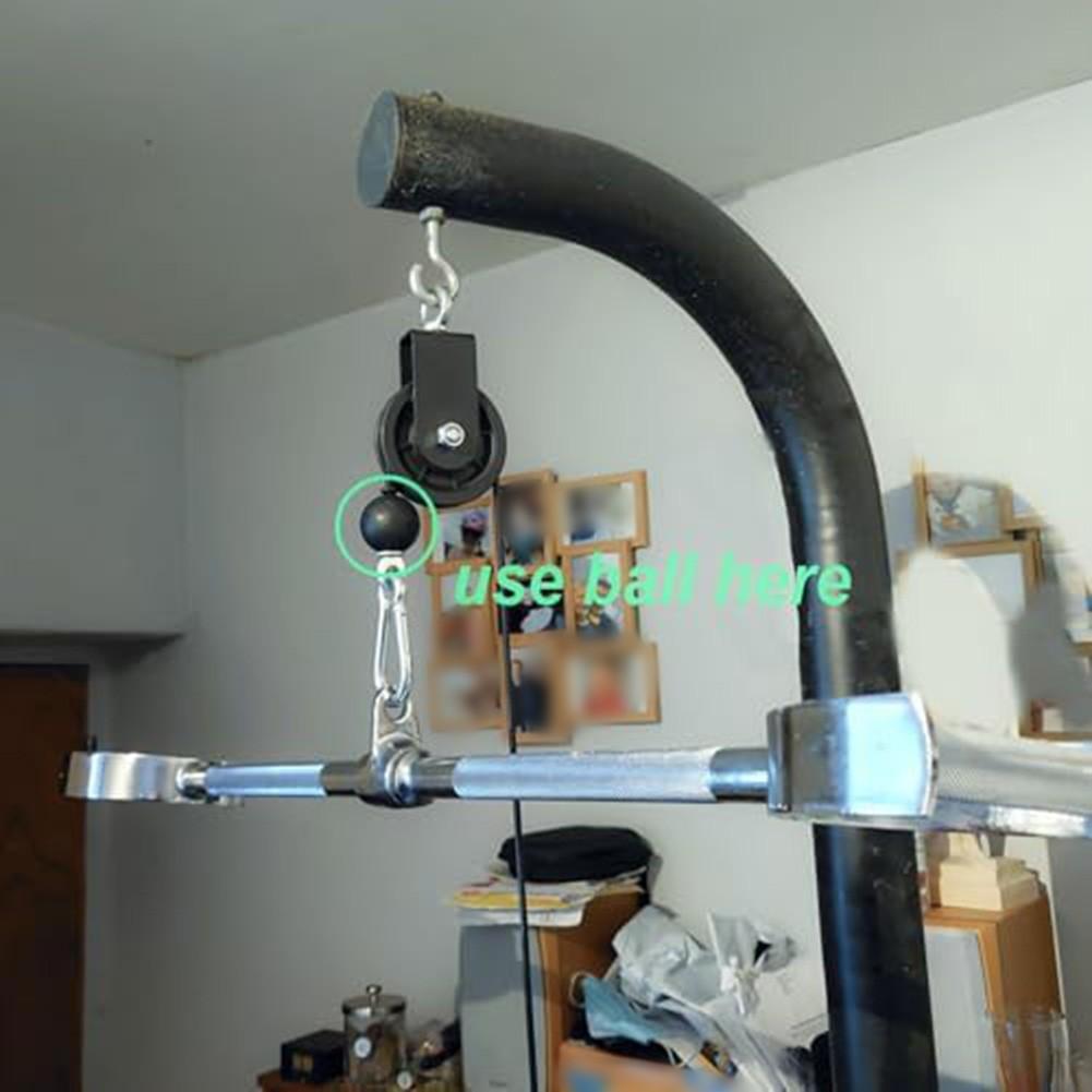 Black Color Fitness Equipment Nylon Rope Stopper Pulley Machine Ball