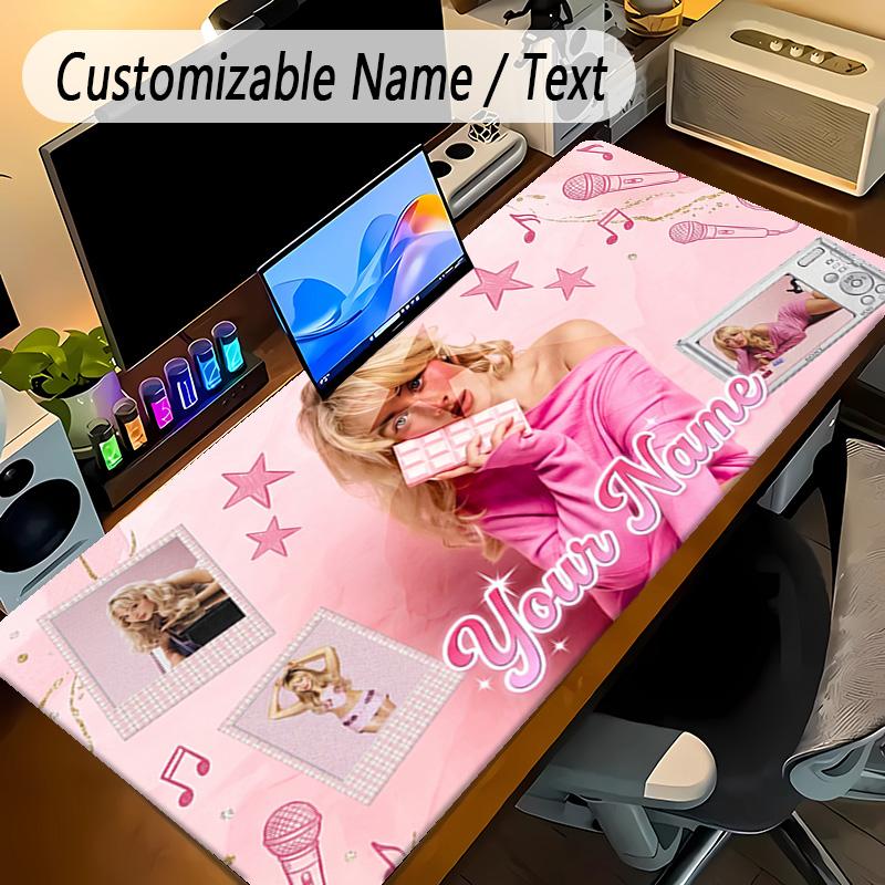 Large Mouse PadSabrina Carpenter Custom Name Text Personalized Desk Mat Non Slip Gaming Pad