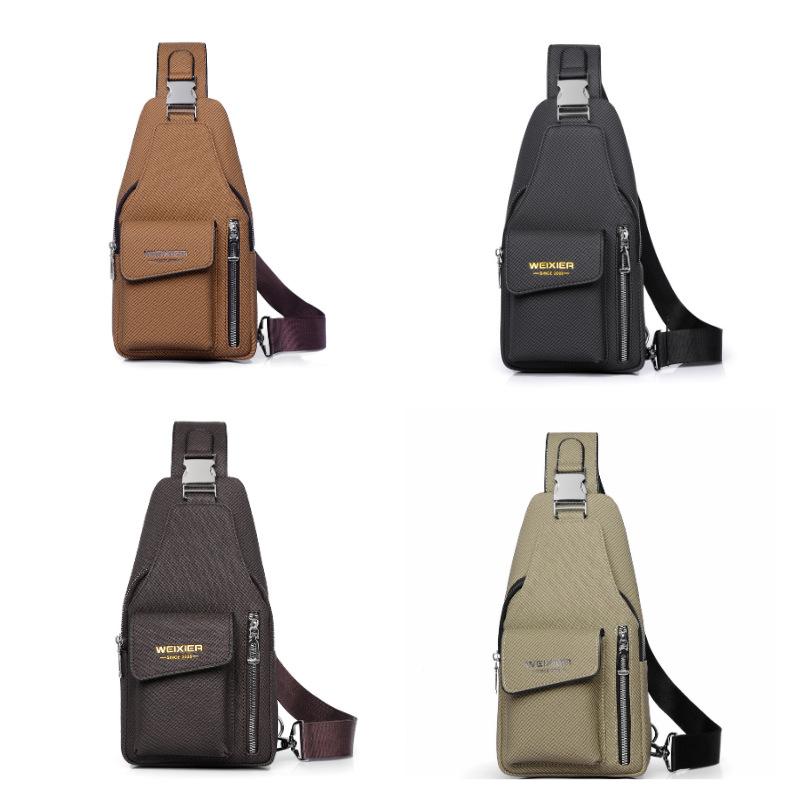 New Large Capacity Men's Chest Pouch,Crossbody bag,PU Leather Luxury Design Sling Bag, for Phone, Wallet & Outdoor Essentials