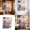 Sunset Palm Tree Shower Curtain With Waterproof Polyester Material For Bathroom Use