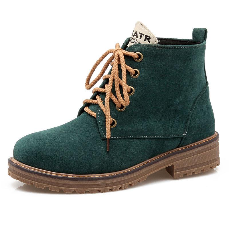 

New Fashion British Style Front Lace up Short Boots for Women
