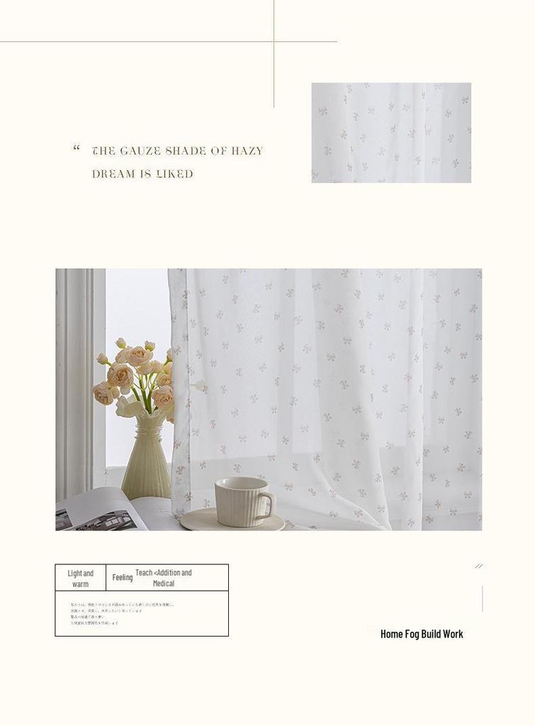 TEMU Translucent Chiffon Butterfly Floral Curtains for Bay Windows & Living Rooms