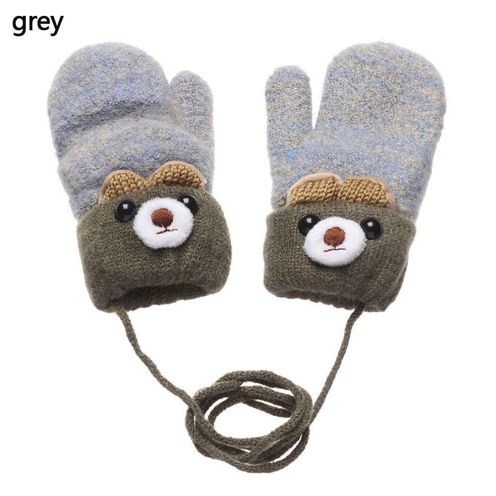 New Hot Elastic Boys Girls Cute Cartoon Kids Gloves Thick Warm Knitted Mittens