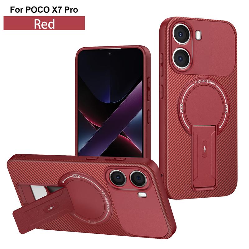 

Для Poco X7 Pro 5G Чохол Магнітний Броньований Протиударний Чохол-Підставка для Xiaomi Mi Poco X7 Pro X7Pro Бездротова Зарядка Magsafe Чохол For Poco X7 Pro 5G