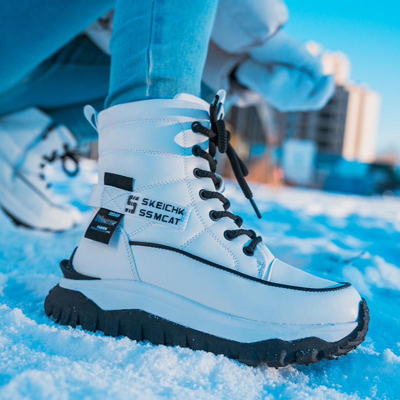 Women's winter fur one thickened padded waterproof cozy warm cold lightweight hiking waterproof non-slip thick-soled snow boots