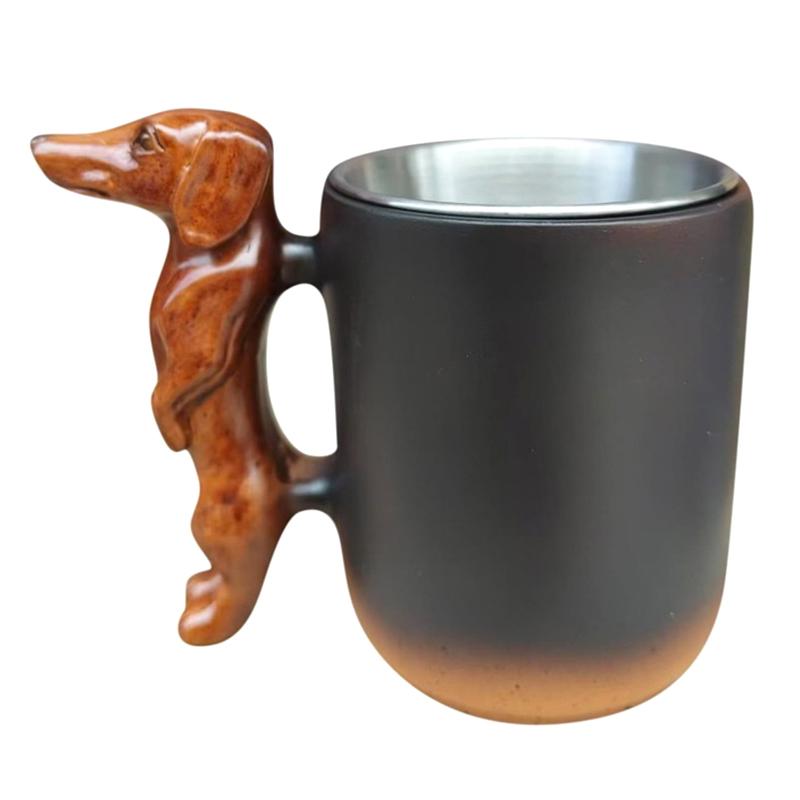 Handmade Dachshund Mug Cute 3D Dachnut Handle Coffee Cup Unique Dog Coffee Mugs Gift For Dogs Owner And Pet Lover Collection