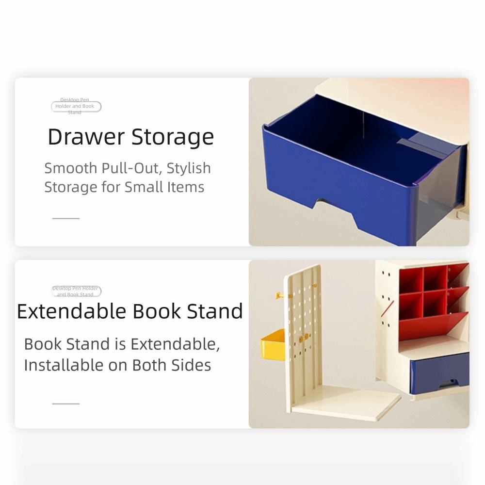 Large-Capacity Desktop Pen Holder Oblique Design Book Storage Rack Durable Desk Organizer  Home