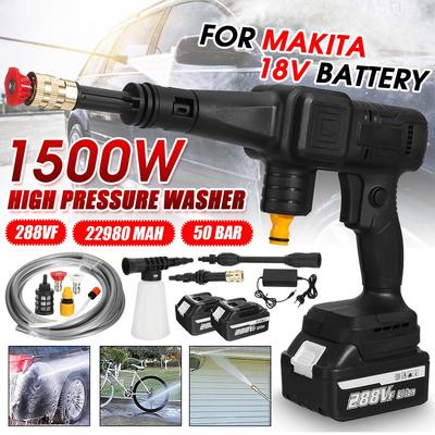 50 bar 1500W 288VF Chargeur de Voiture Laveur Électrique Pistolet à Mousse pour Batterie 18V Nettoyeur Haute Pression Sans Fil
