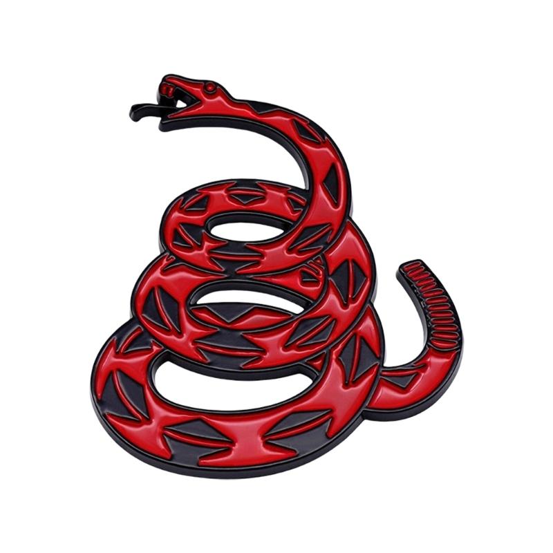 Metal Rattlesnake Car Badge 3D Raised Automotive Sticker Weatherproof Adhesive Auto Emblem Decal for Auto Truck Bike