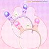 Bunny Ear Headband with Color-Changing Lights Rechargeable Movable Swinging Ears Hairband for Fun