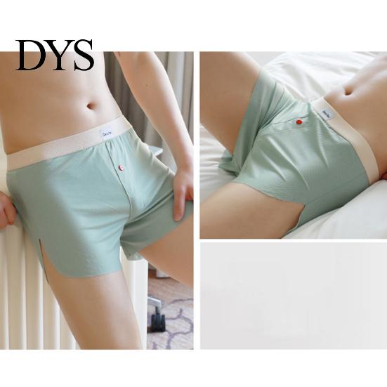 Patchwork Color Shorts Briefs Men Boxer Underwear Mid-rise Logo Button Contrasting Waistband Ice Silk Quick-Drying Panties Comfortable