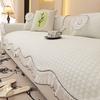 French New Cool Ice Silk All Season Anti-Slip Creamy Aesthetic Irregular Lacework Sofa Cushion Cover With Non-Slip Bottom