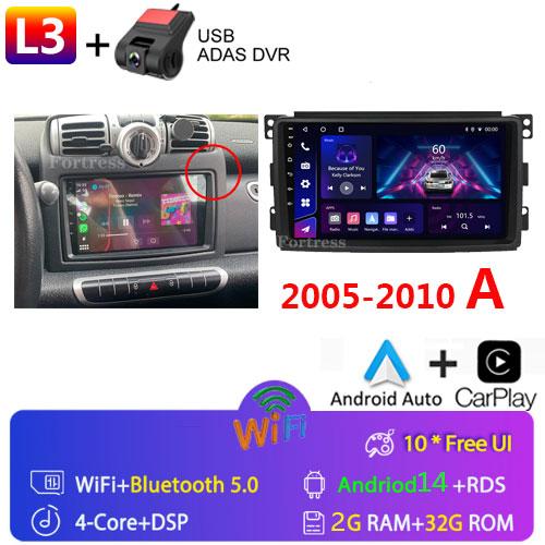 For Mercedes Benz Smart Fortwo 2006 - 2015 Android Car Radio Multimedia Player Carplay Navigation GPS Touch Screen Auto Stereo