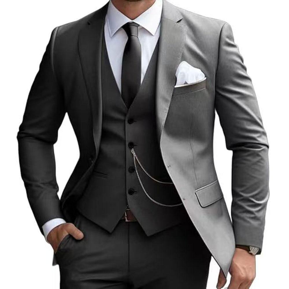 Slávnostné pánske obleky pre ženícha 3 kusy Svadobný ženích Tuxedo Slim Fit 2025 Mužská módna bunda s nohavicami Vesta