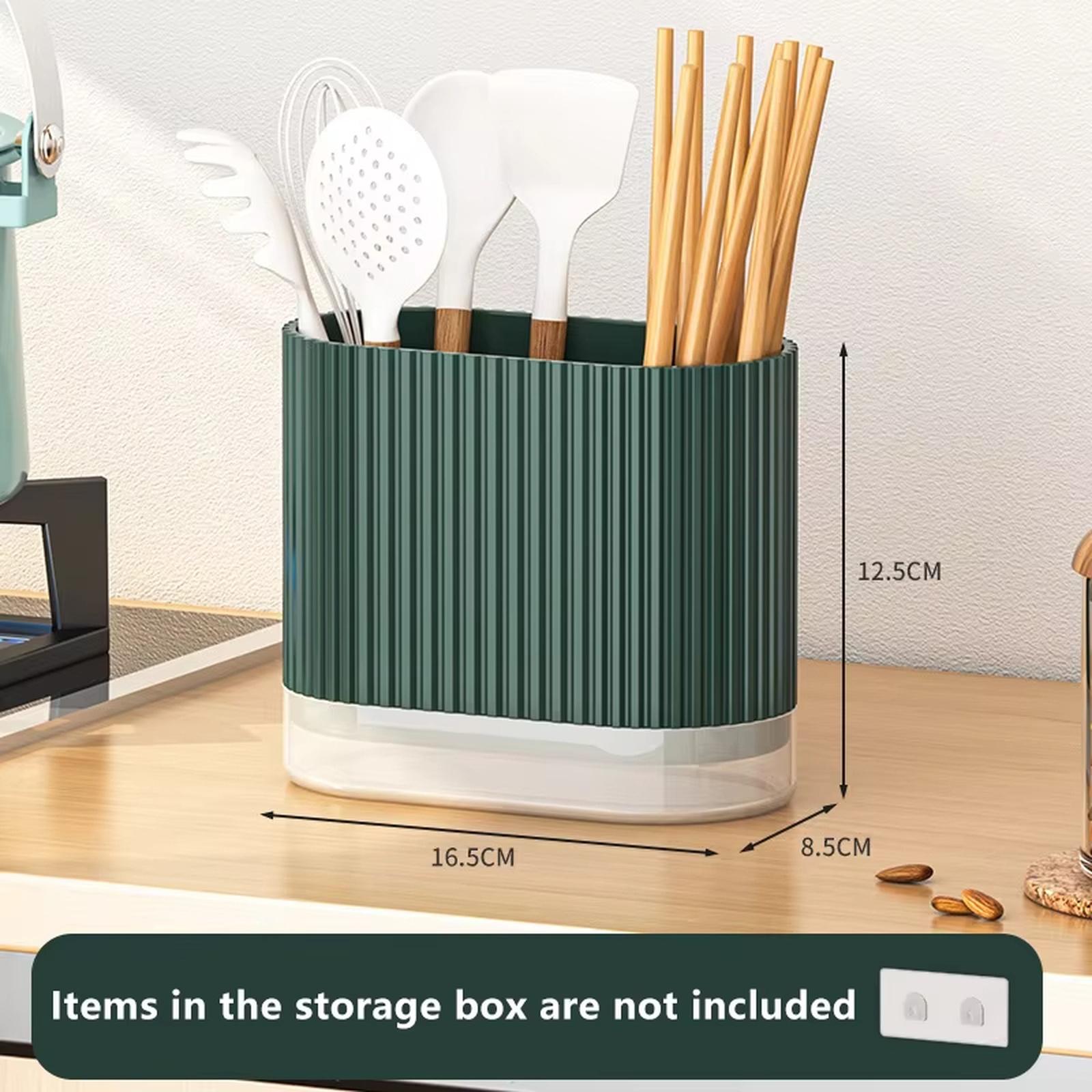 

Wall Mounted Chopstick Holder Utensil Organizer Kitchen Storage Rack for Chopsticks one size зелёный