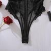 Body Sexy da Donna con Apertura sul Cavallo, Bordi in Pizzo, Body Trasparente Modellante, Senza Ferretto, Push-Up, Vestibilità Slim