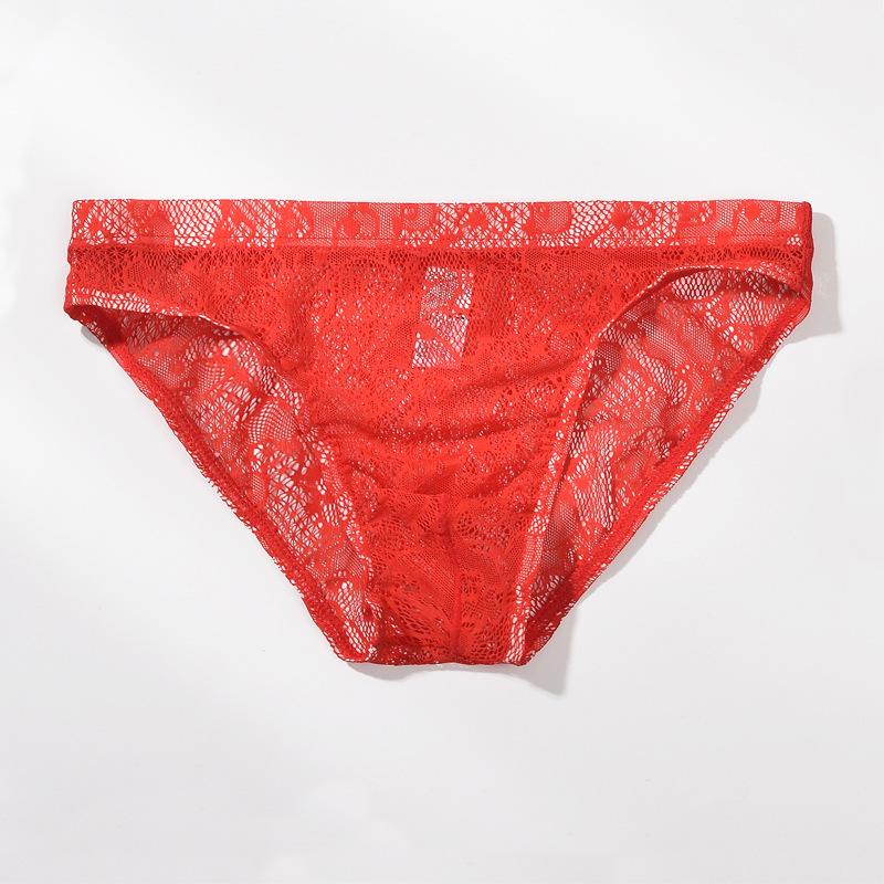 Youye Чоловічі прозорі мереживні дихаючі труси з низькою посадкою