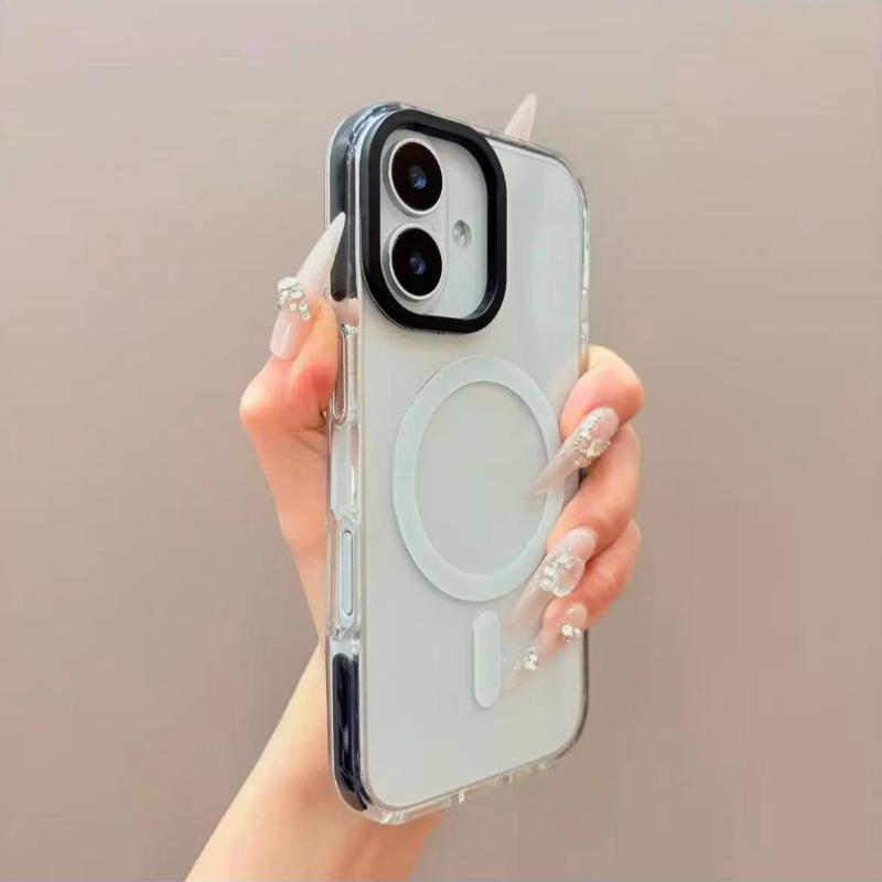 Barevný MagSafe kryt na telefon pro iPhone 17Air 16 15 13 14 12 11 17ProMax 16plus Bezdrátové nabíjení Měkký silikonový nárazníkový kryt