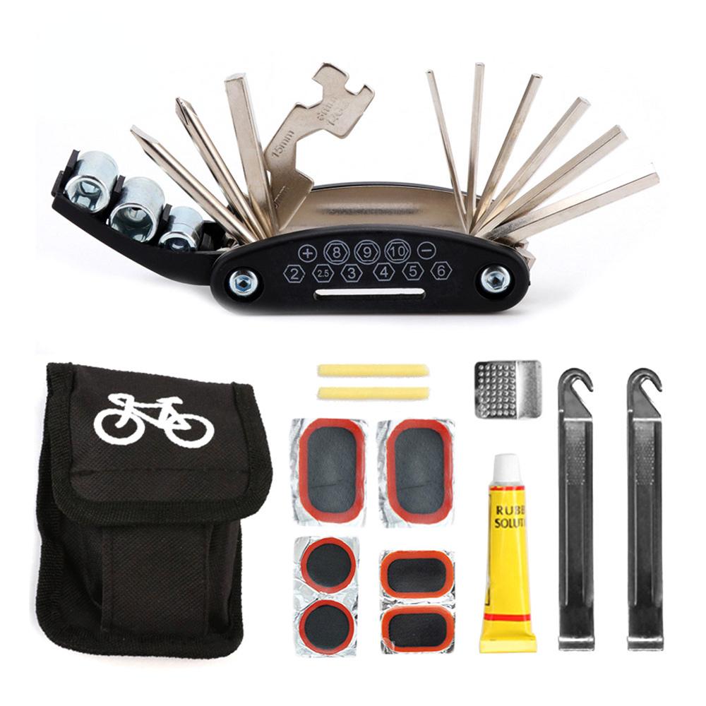 Bicycle Repair Tools Kit Bike Accessories Multi Tool Set With Pump Tire Patch Portable Mountain Road Bike Tire Repair Tool Set