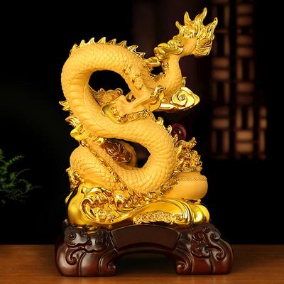Zhaocai Schatzschale Goldene Drachenornamente Das Jahr des Loong Glücksdrache Büro Wohnzimmer Eingang Dekoration Geschenk