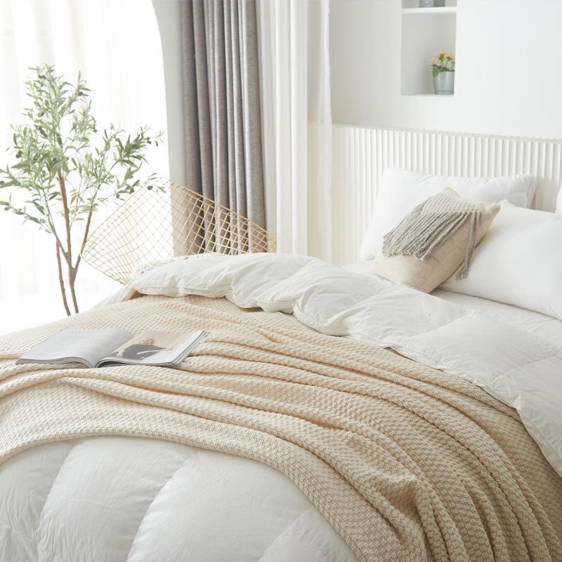 Nordic Knitted Tassel Wool Throw Blanket for Sofa or Office Naps