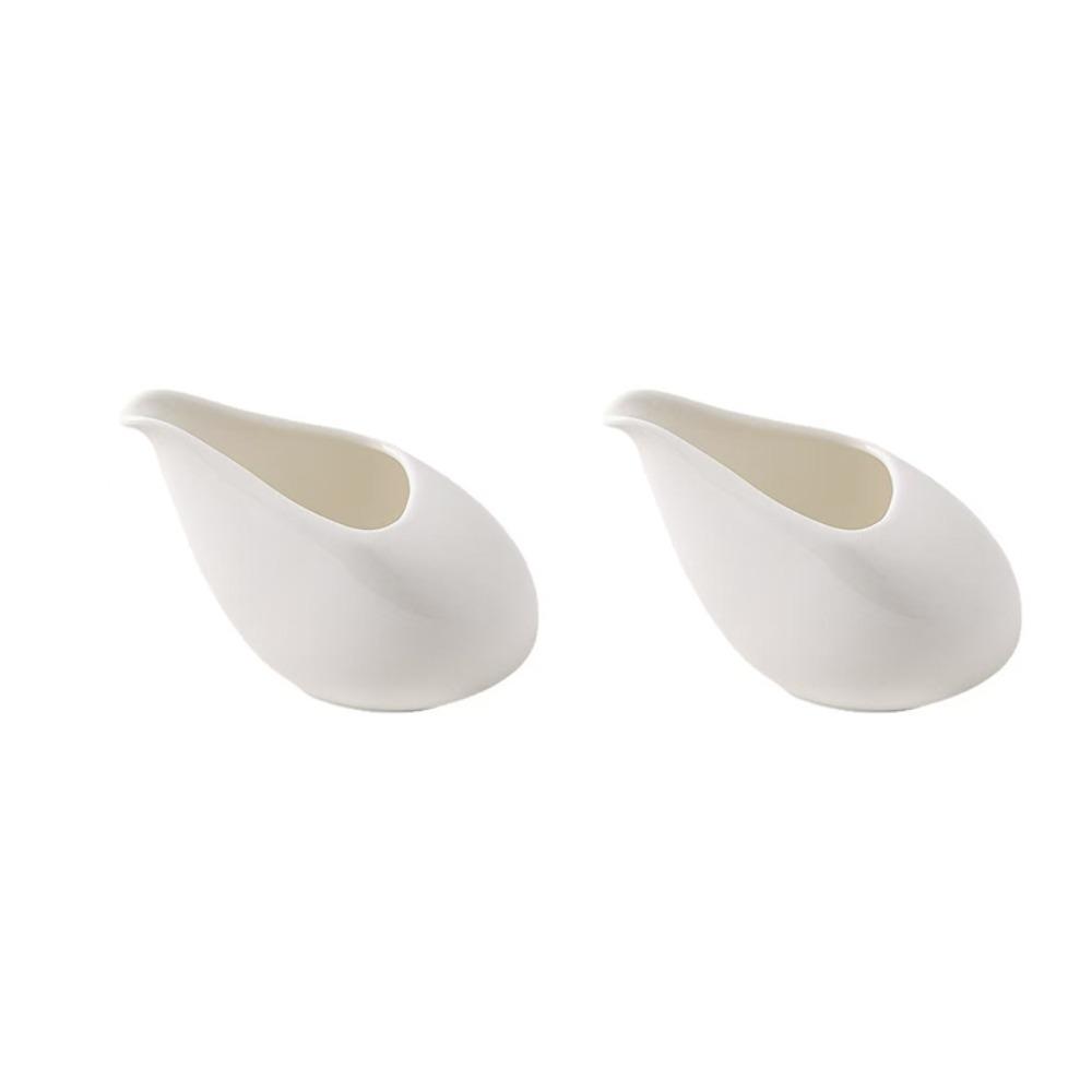 2 Piece Heat-resistant Gravy Boats Glazed Surface Sauce Dispenser Restaurant