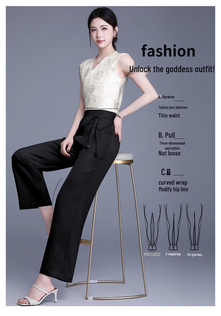 2026 New Versatile High Waist Straight Leg Trousers - Loose, Slimming, Breathable, Stylish Trousers for Middle-Aged and Elderly Women.