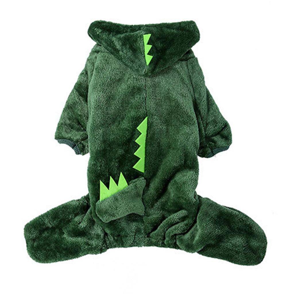 Dog Cartoon Costume Cute Dinosaur Shape Soft Coral Fleece Warm Dog Halloween Costume Winter Hoodie Clothes for Dogs Cats