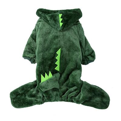 Hund Cartoon Kostüm Niedliche Dinosaurier Form Weiches Korallenfleece Warmes Hund Halloween Kostüm Winter Kapuzenpullover