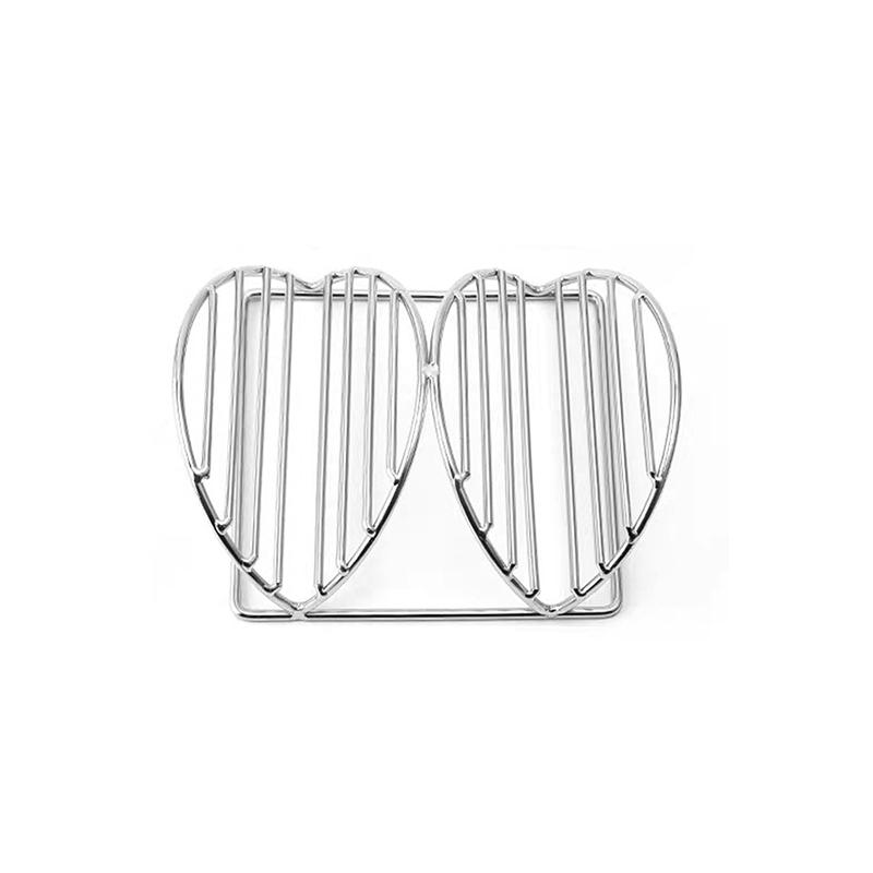 Tortillas Stand Wave Metal Dish Shaped Rack Parties Plate Baking Burritos Restaurants Heart Silver Home Tray Storage Holds Shelf