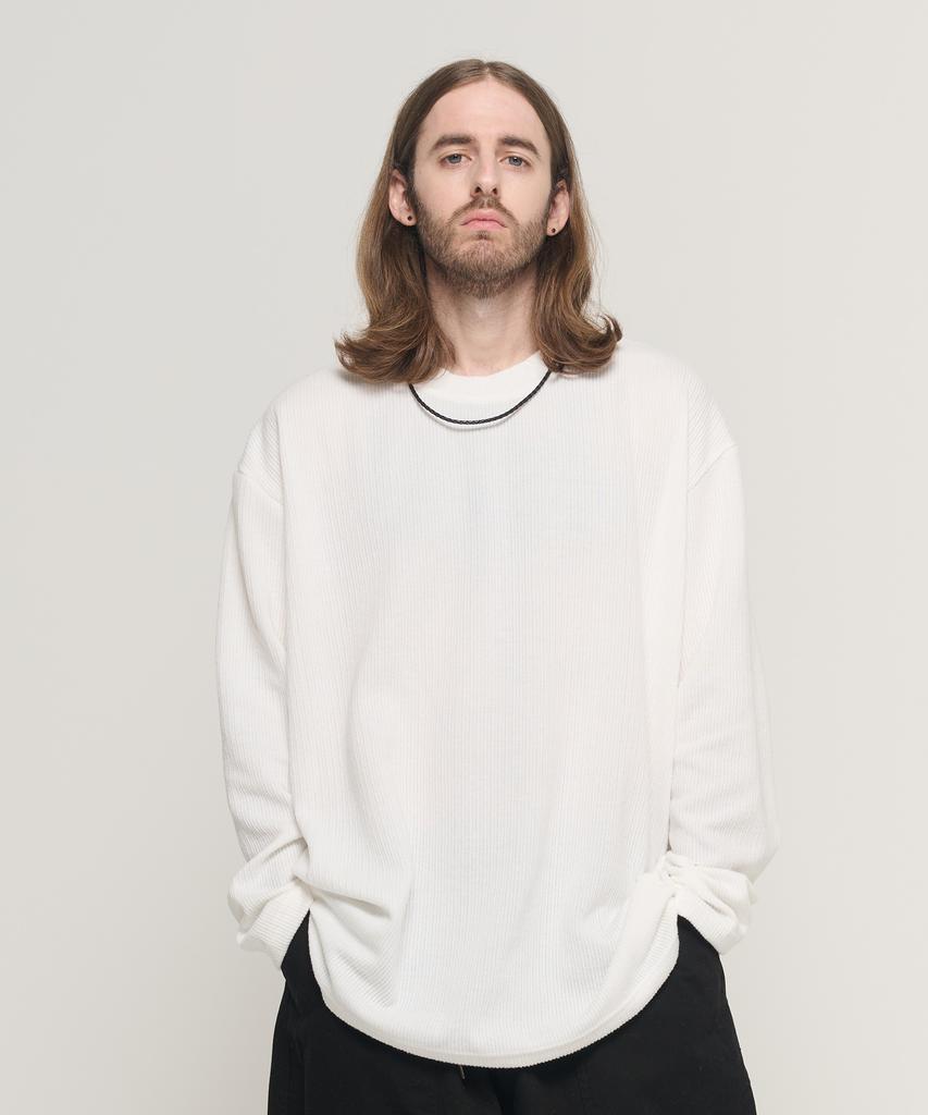 CARGOBROS Round Overfit Long Sleeve Knit (White)