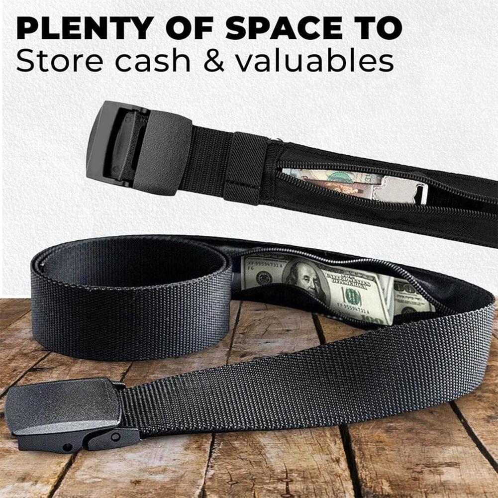 Travel Security Money Belt Cash Anti-Theft Waistband Zipper Hidden Money Belt Adjustables Waistbelt For Secret Pocket Waist Stra