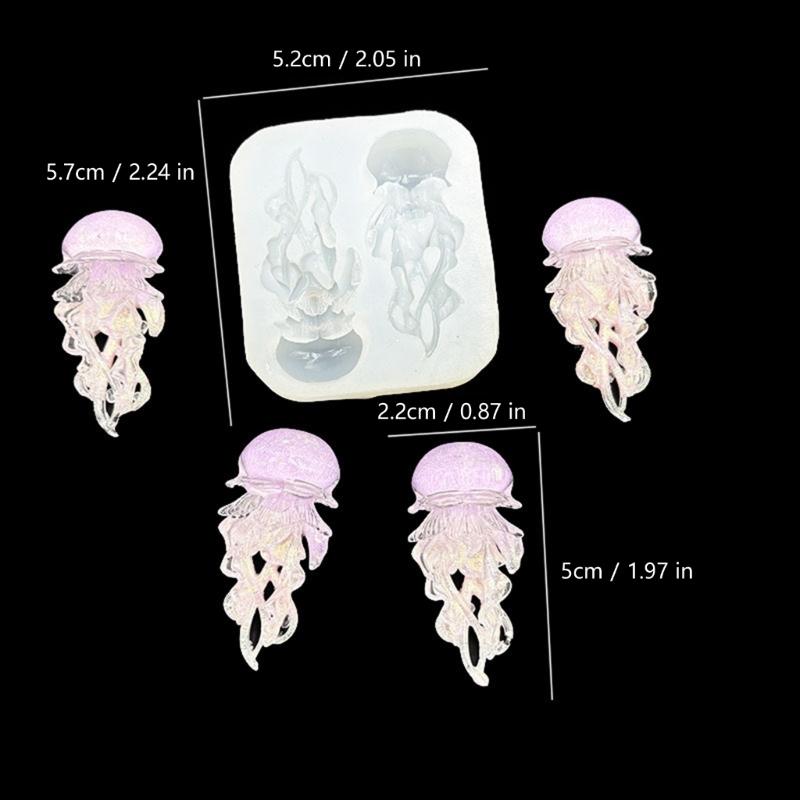 Silicone Nails Embellishment Molds Jellyfish Shape Accessory Crafting Molds Suitable for Beauty Enthusiasts Present