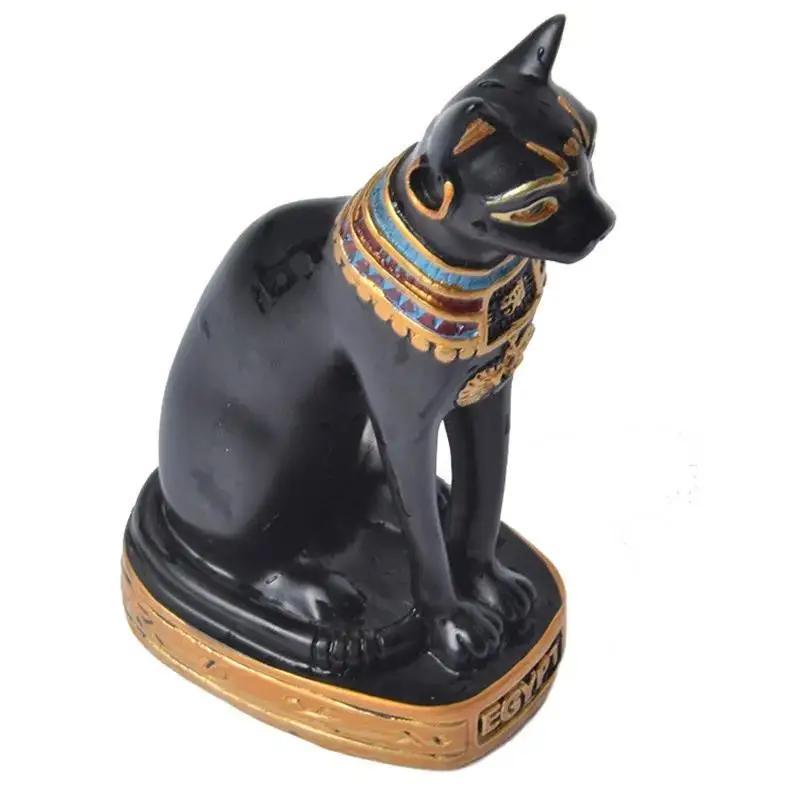 Statua Forma Gatto Egiziano Resina Decorazione Vintage Casa Auto Scrivania Ornamento Statuette Miniature Decorazione Artigianato Decorazione Casa