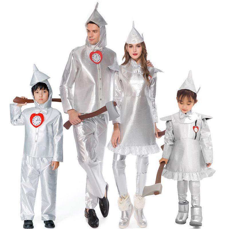 Of Wizard Oz Tin Man Adult Kids Cosplay Costume Boy Girl Fancy Dress Suit Outfit