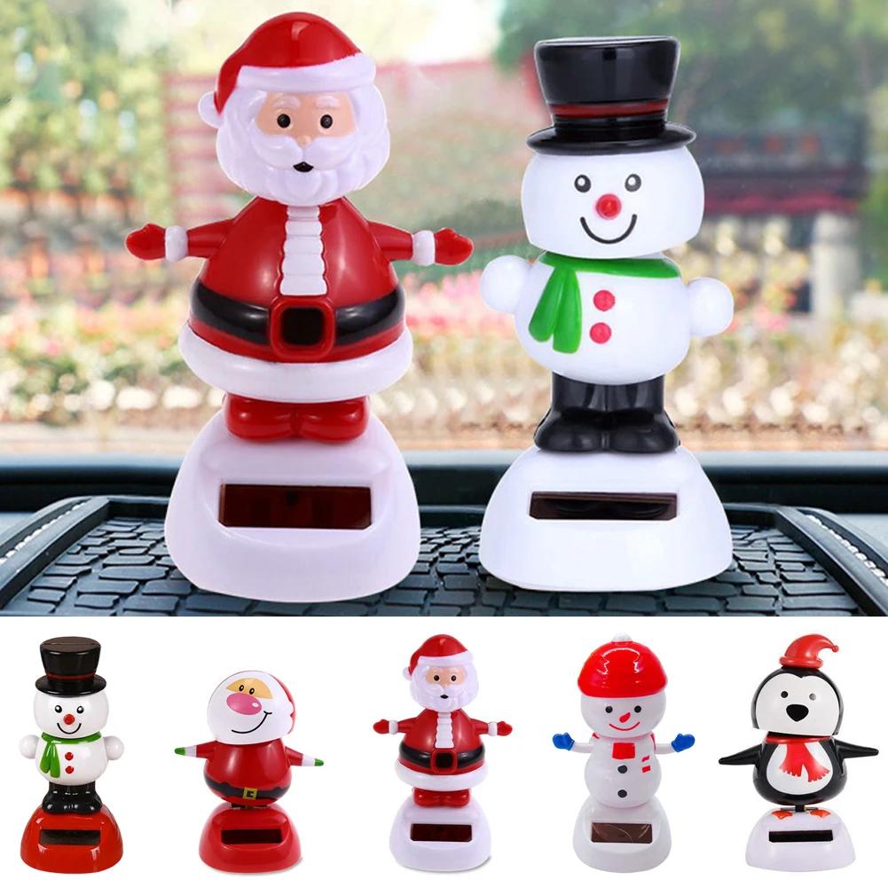 Car Ornament Creative Solar Swing Doll Shaking Santa Claus Gift Cartoon Christmas Gifts Car Decoration for Children