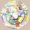 51 Smile Every Day Doodle Stickers: Fun English Sentences for Decorating Water Bottles and Phones