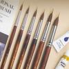 6-Pack Premium Mongolian Sable Hair Brushes Ultra-Fine Tip for Watercolor Line Art Detailing